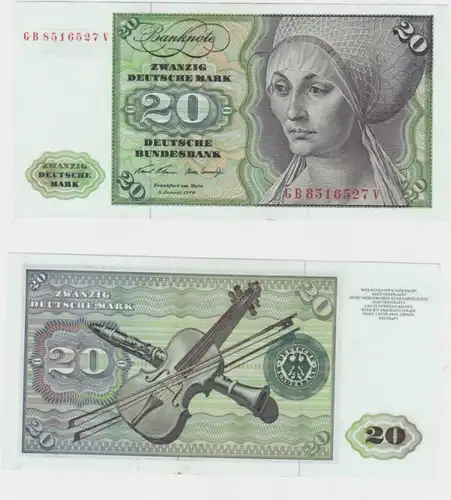 T145770 Banknote 20 DM Deutsche Mark Ro. 271a Schein 2.Jan. 1970 KN GB 8516527 V