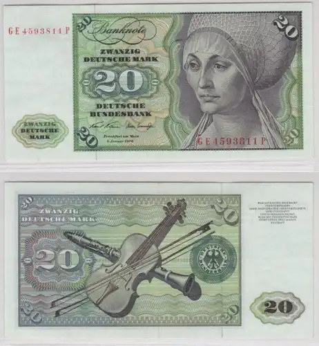 T145730 Banknote 20 DM Deutsche Mark Ro. 271b Schein 2.Jan. 1970 KN GE 4593811 P