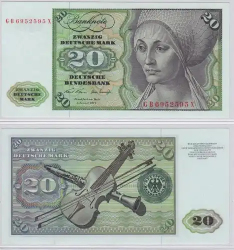 T145731 Banknote 20 DM Deutsche Mark Ro. 271a Schein 2.Jan. 1970 KN GB 6952595 X