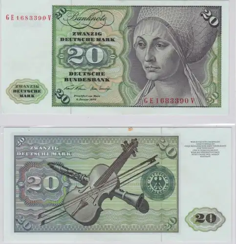 T145720 Banknote 20 DM Deutsche Mark Ro. 271b Schein 2.Jan. 1970 KN GE 1683390 V