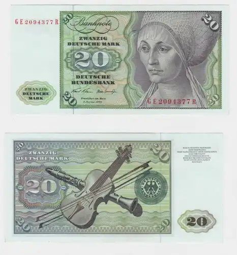 T145713 Banknote 20 DM Deutsche Mark Ro. 271b Schein 2.Jan. 1970 KN GE 2094377 R