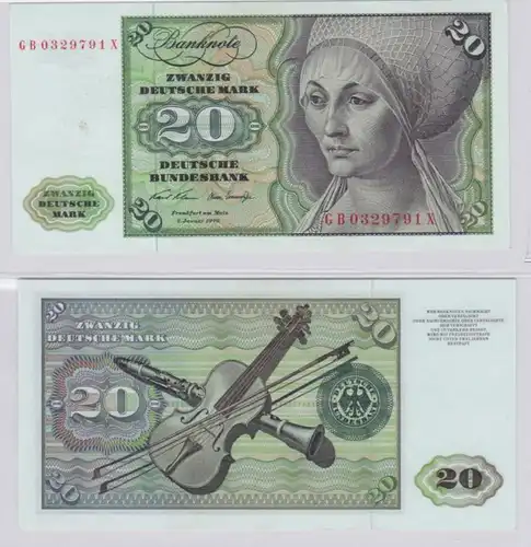 T145711 Banknote 20 DM Deutsche Mark Ro. 271a Schein 2.Jan. 1970 KN GB 0329791 X