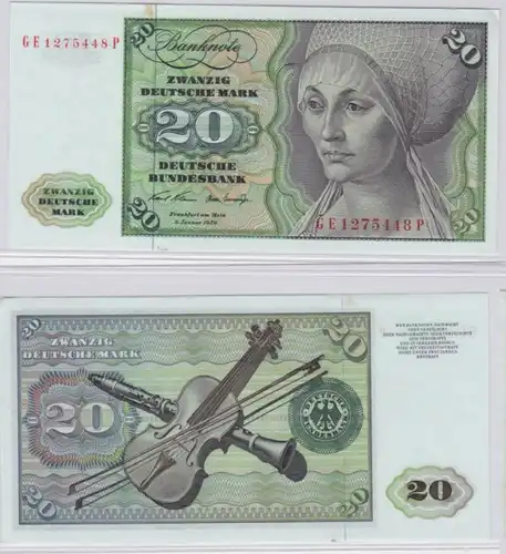 T145710 Banknote 20 DM Deutsche Mark Ro. 271b Schein 2.Jan. 1970 KN GE 1275448 P