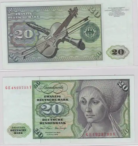 T145698 Banknote 20 DM Deutsche Mark Ro. 271b Schein 2.Jan. 1970 KN GE 4823733 V