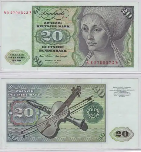 T145697 Banknote 20 DM Deutsche Mark Ro. 271b Schein 2.Jan. 1970 KN GE 2798573 Z
