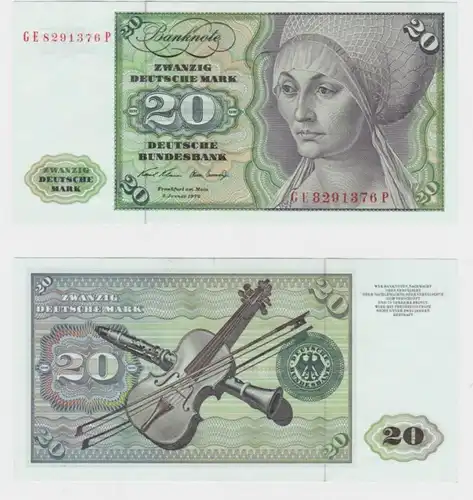 T145691 Banknote 20 DM Deutsche Mark Ro. 271b Schein 2.Jan. 1970 KN GE 8291376 P