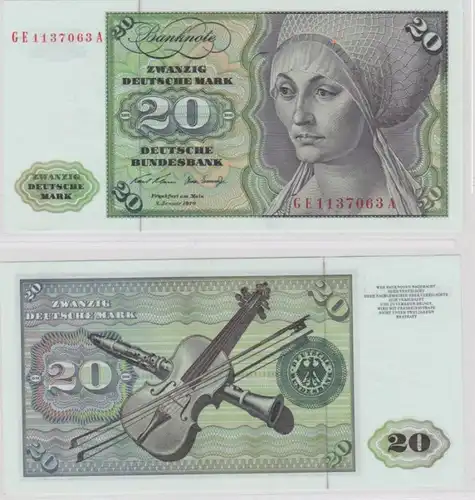 T145685 Banknote 20 DM Deutsche Mark Ro. 271b Schein 2.Jan. 1970 KN GE 1137063 A
