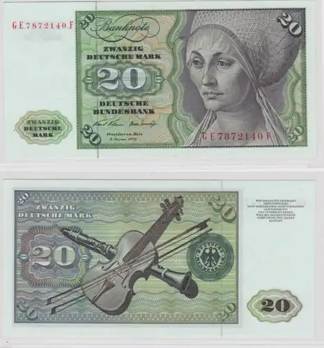 T145559 Banknote 20 DM Deutsche Mark Ro. 271b Schein 2.Jan. 1970 KN GE 7872140 F