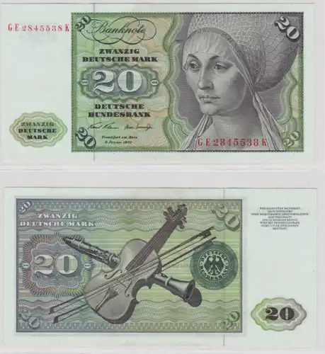T145557 Banknote 20 DM Deutsche Mark Ro. 271b Schein 2.Jan. 1970 KN GE 2845538 K