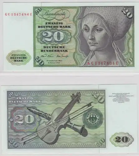 T145553 Banknote 20 DM Deutsche Mark Ro. 271a Schein 2.Jan. 1970 KN GC 1347484 E