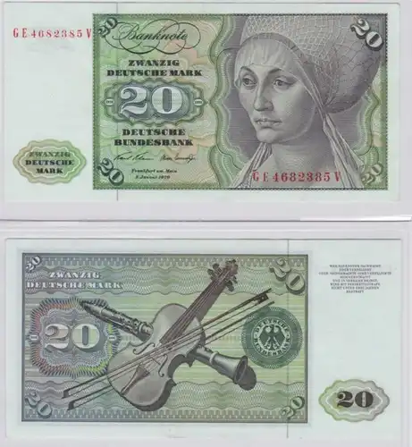 T145551 Banknote 20 DM Deutsche Mark Ro. 271b Schein 2.Jan. 1970 KN GE 4682385 V