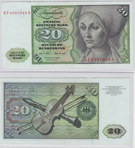 T145550 Banknote 20 DM Deutsche Mark Ro. 271b Schein 2.Jan. 1970 KN GF 8257648 A