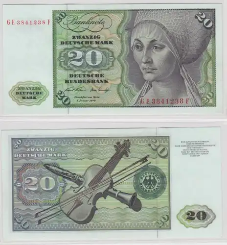 T145547 Banknote 20 DM Deutsche Mark Ro. 271b Schein 2.Jan. 1970 KN GE 3841238 F
