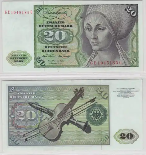 T145546 Banknote 20 DM Deutsche Mark Ro. 271b Schein 2.Jan. 1970 KN GE 1045185 G