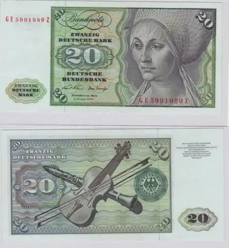 T145545 Banknote 20 DM Deutsche Mark Ro. 271b Schein 2.Jan. 1970 KN GE 5991989 Z