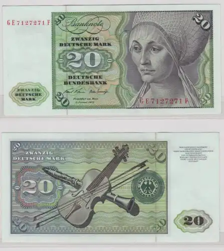T145542 Banknote 20 DM Deutsche Mark Ro. 271b Schein 2.Jan. 1970 KN GE 7127271 F