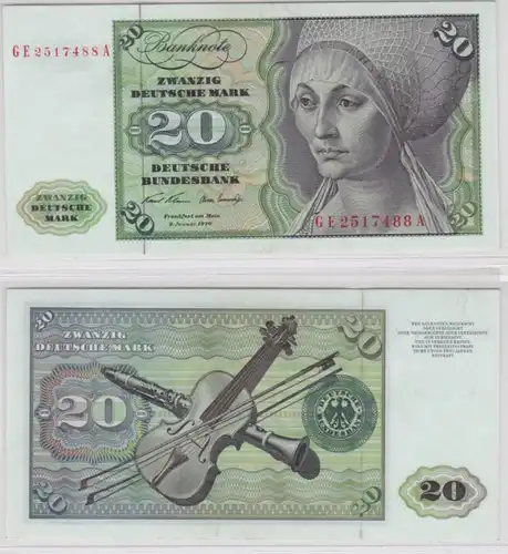T145526 Banknote 20 DM Deutsche Mark Ro. 271b Schein 2.Jan. 1970 KN GE 2517488 A