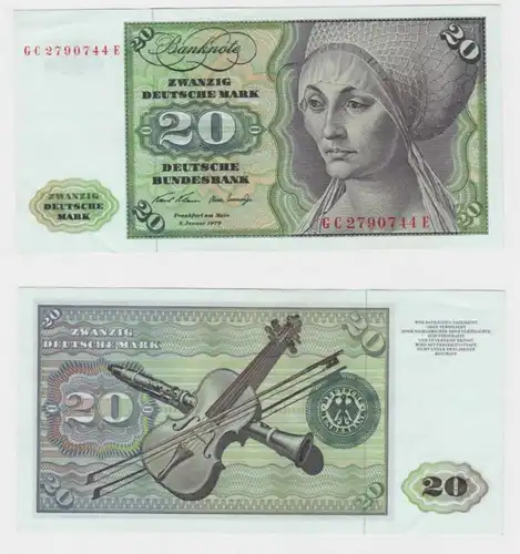T145525 Banknote 20 DM Deutsche Mark Ro. 271a Schein 2.Jan. 1970 KN GC 2790744 E