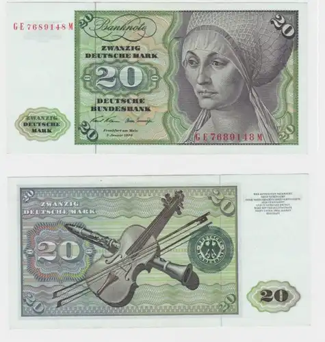 T145522 Banknote 20 DM Deutsche Mark Ro. 271b Schein 2.Jan. 1970 KN GE 7689148 M
