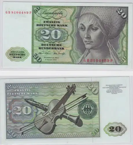 T145448 Banknote 20 DM Deutsche Mark Ro. 271a Schein 2.Jan. 1970 KN GB 8104489 P