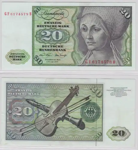T145391 Banknote 20 DM Deutsche Mark Ro. 271b Schein 2.Jan. 1970 KN GF 6174578 B