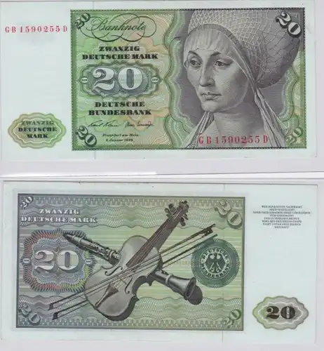 T145386 Banknote 20 DM Deutsche Mark Ro. 271a Schein 2.Jan. 1970 KN GB 1590255 D