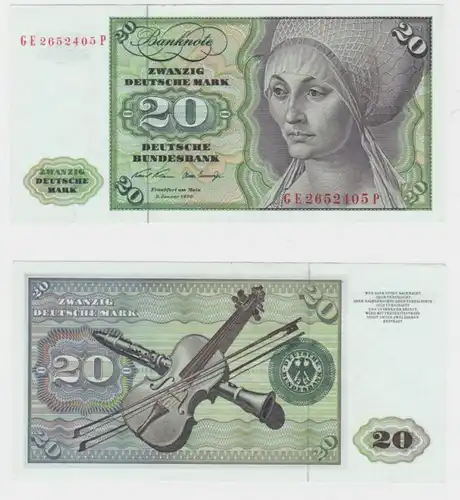 T145373 Banknote 20 DM Deutsche Mark Ro. 271b Schein 2.Jan. 1970 KN GE 2652405 P