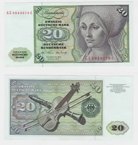 T145371 Banknote 20 DM Deutsche Mark Ro. 271b Schein 2.Jan. 1970 KN GE 8944879 C