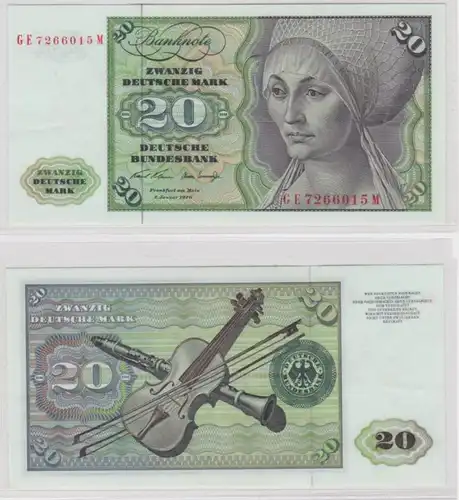 T145366 Banknote 20 DM Deutsche Mark Ro. 271b Schein 2.Jan. 1970 KN GE 7266015 M