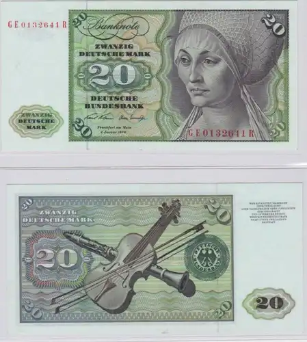T145322 Banknote 20 DM Deutsche Mark Ro. 271b Schein 2.Jan. 1970 KN GE 0132641 R