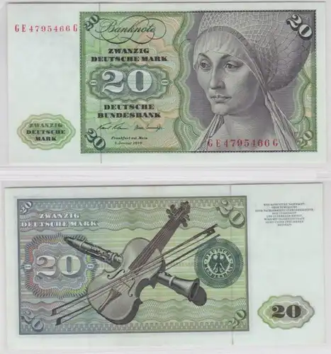 T141285 Banknote 20 DM Deutsche Mark Ro. 271b Schein 2.Jan. 1970 KN GE 4795466 G