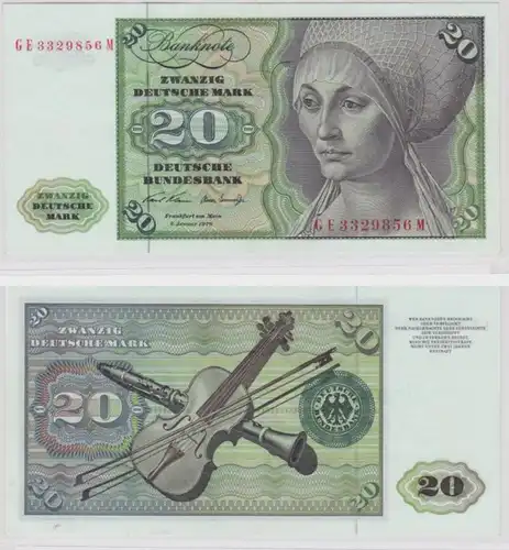 T142604 Banknote 20 DM Deutsche Mark Ro. 271b Schein 2.Jan. 1970 KN GE 3329856 M