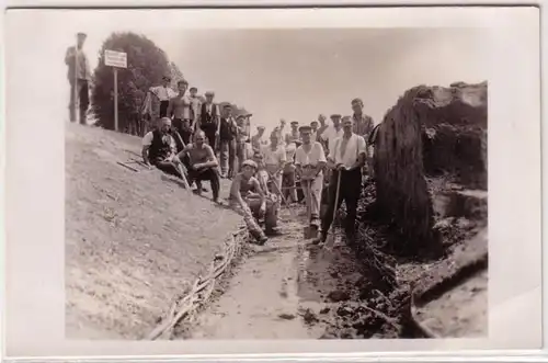 67130 Foto Ak Gößnitz Kauritz Hainichen Bauarbeiten 1933