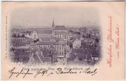 67121 Ak Augsburg Blcik contre la cathédrale de la tour de Perlach en 1898