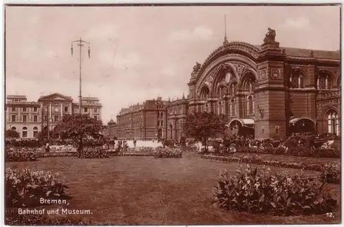 67035 Ak Bremen Gare et musée vers 1925