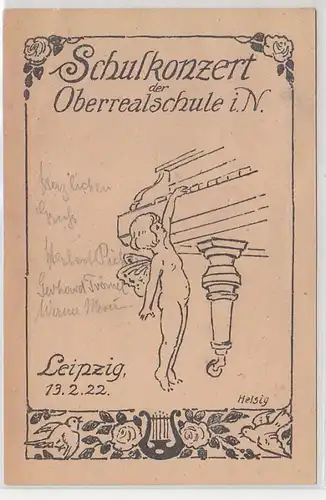 67037 Künstler Ak Leipzig Schulkonzert der Oberrealschule i.N. 13.2.1922