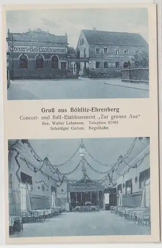 66921 Mehrbild Ak Gruß aus Böhlitz-Ehrenberg Restauration Zur grünen Aue um 1920