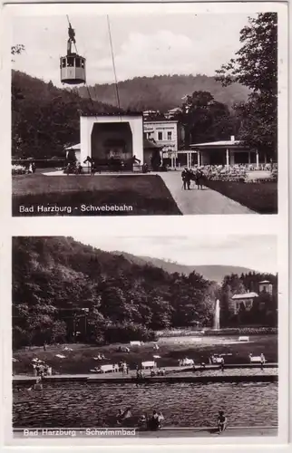 66898 Multi-image Ak Bad Harzburg Schweitbahn und Piscine 1938