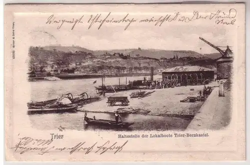 66893 Ak Trèves Arrêt des bateaux locaux Trier Bernkastel 1902