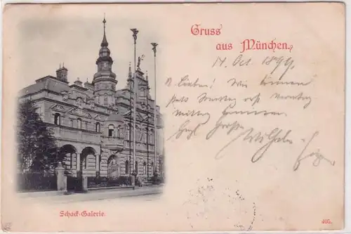 66890 Ak Salutation de Munich Schack Galerie 1899