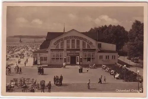 66880 Ak Balade Baltique Grömitz Kurpalast Strandhalle vers 1930