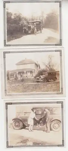 66693/3 x Photos originales avec des voitures USA Chevrolet vers 1925