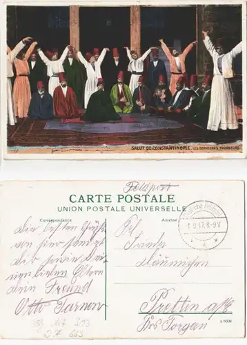 66663 Poste de terrain Ak Turquie Constantinople 1ère Guerre mondiale 1916