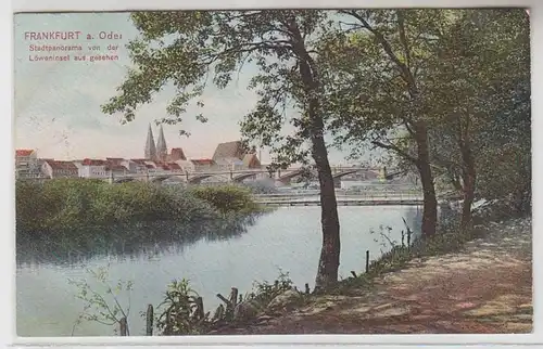 66639 Ak Frankfurt an der Oder Stadtpanorama von der Löweninsel aus gesehen 1907