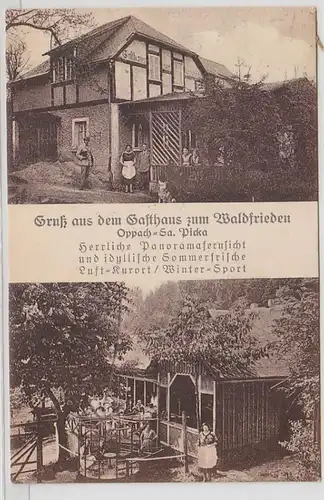 66613 Mehrbild Ak Gruß aus dem Gasthaus zum Waldfrieden Oppach Sa. Picka 1931