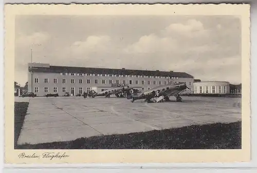 66599 Ak Breslau Flughafen mit 2 Flugzeugen 1939