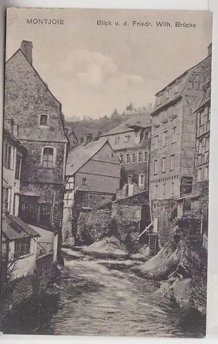 66582 Ak Montjoie / Monschau Blick von der Friedrich Wilhelm Brücke 1919