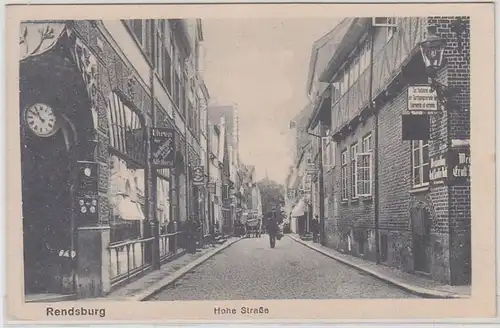 66575 Ak Rendsburg Haute route avec magasin de montres vers 1930