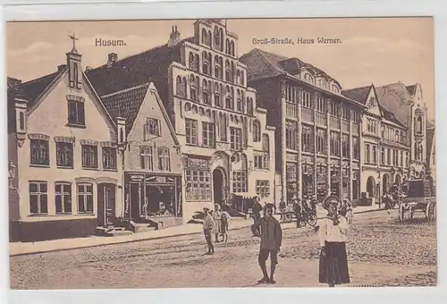 66573 Ak Husum Groß-Strasse, Haus Werner um 1925