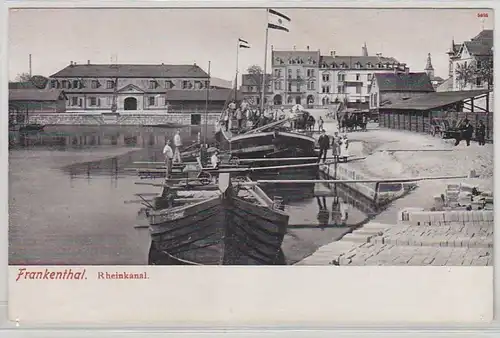 66557 Ak Frankenthal canal rhénan vers 1900